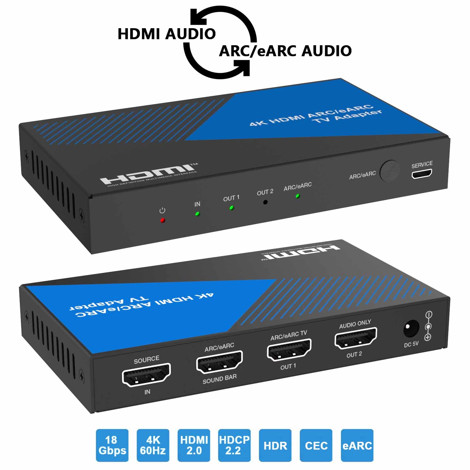 second hand 4K HDMI ARC/eARC Audio Adapter Converter-BUNGPUNG