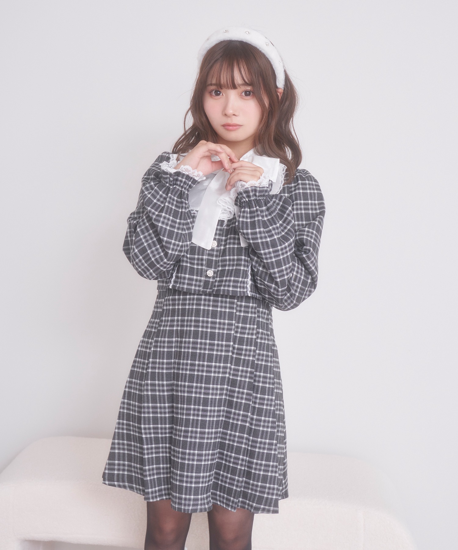 チェックドッキングラッフルワンピース – BUNNY APARTMENT