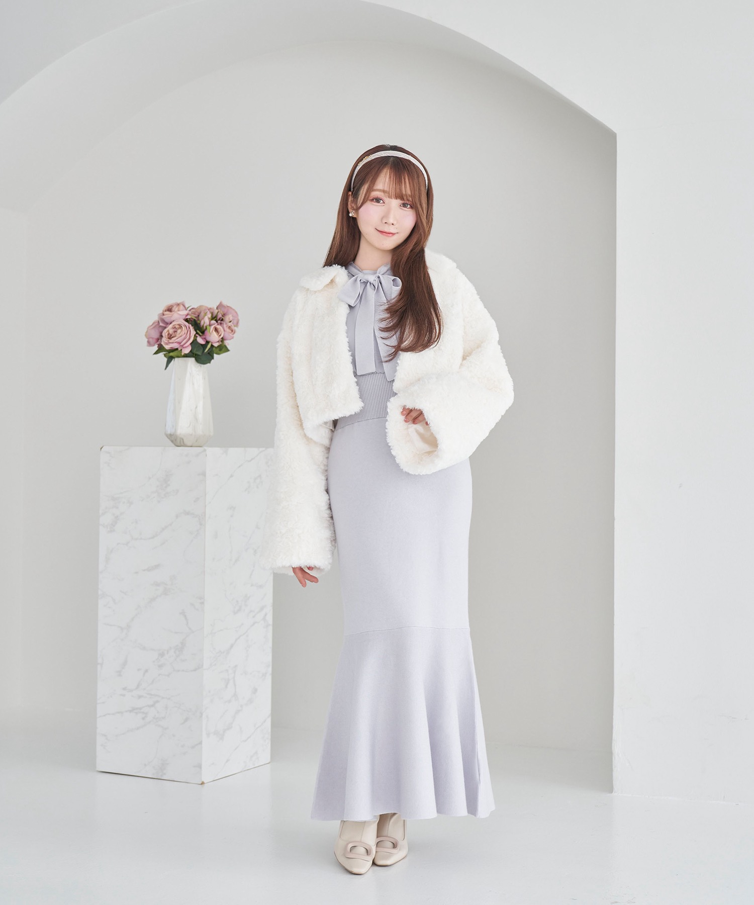 fullfy faux fur short coat【white】 – BUNNY APARTMENT