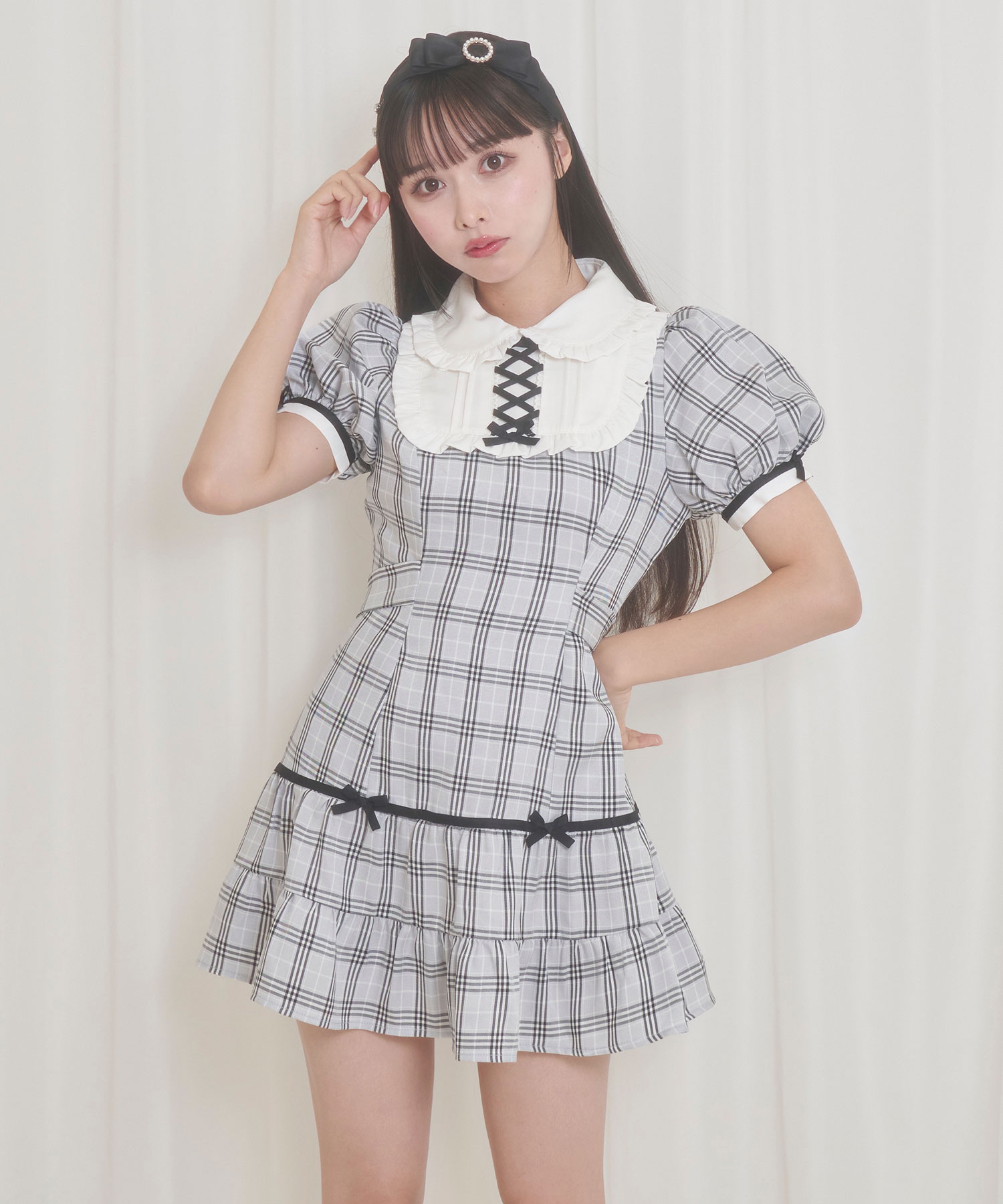 ポイントリボンチェックワンピース – BUNNY APARTMENT