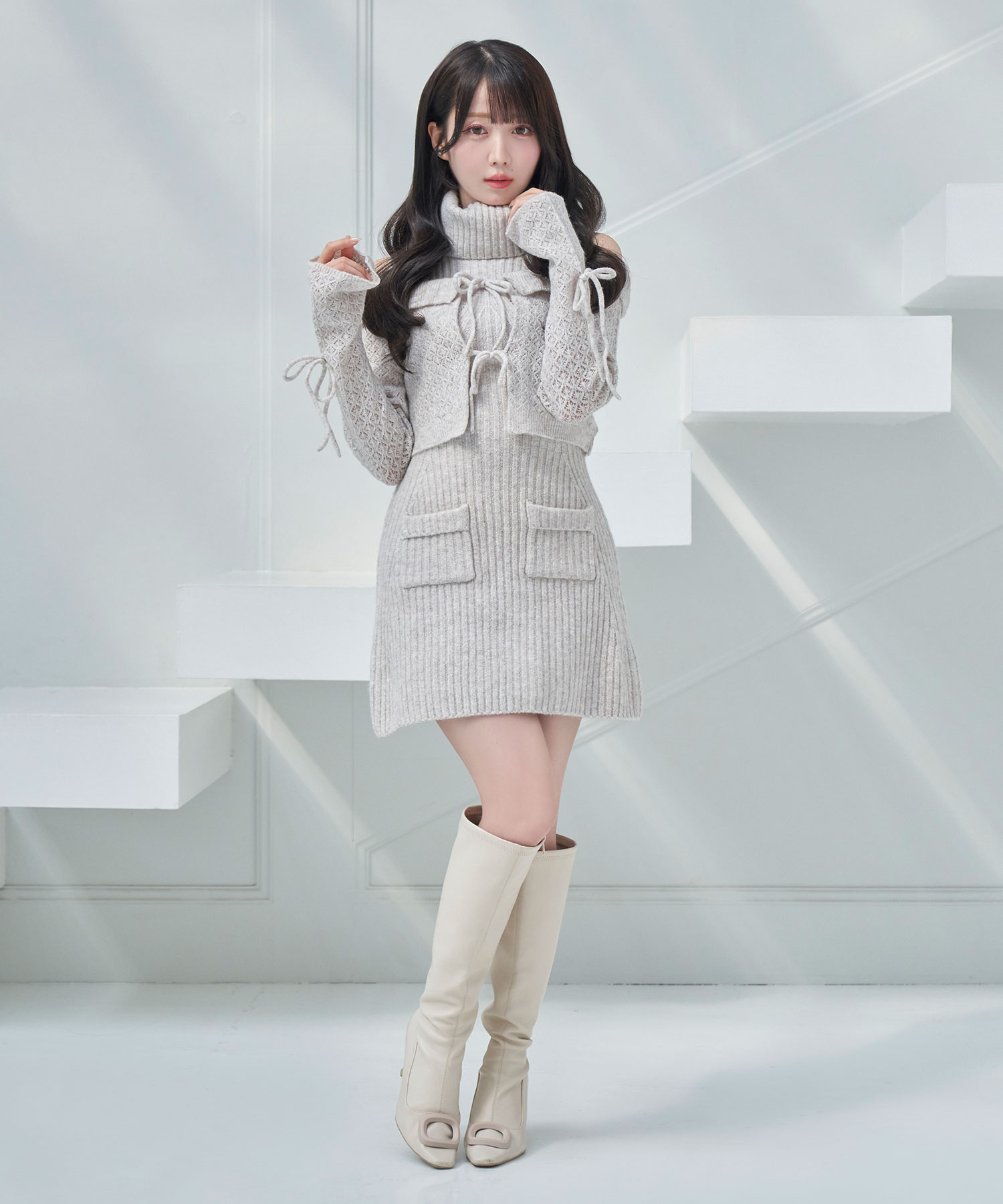 frill cardigan set mini knit OP – BUNNY APARTMENT