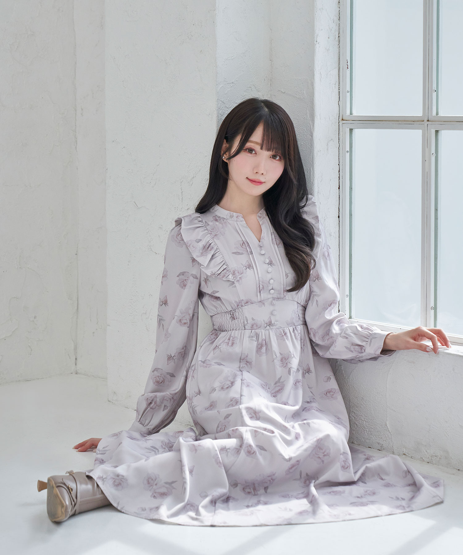 Original rose print one-piece – BUNNY APARTMENT