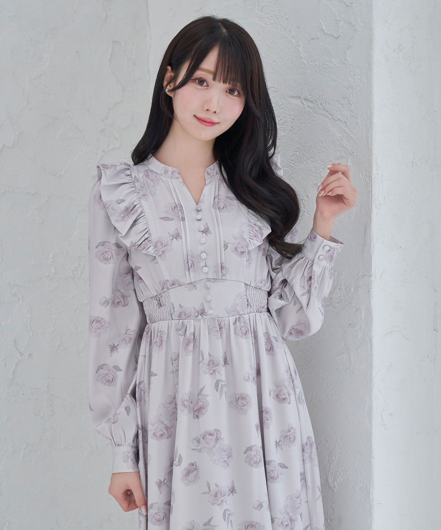 Original rose print one-piece – BUNNY APARTMENT