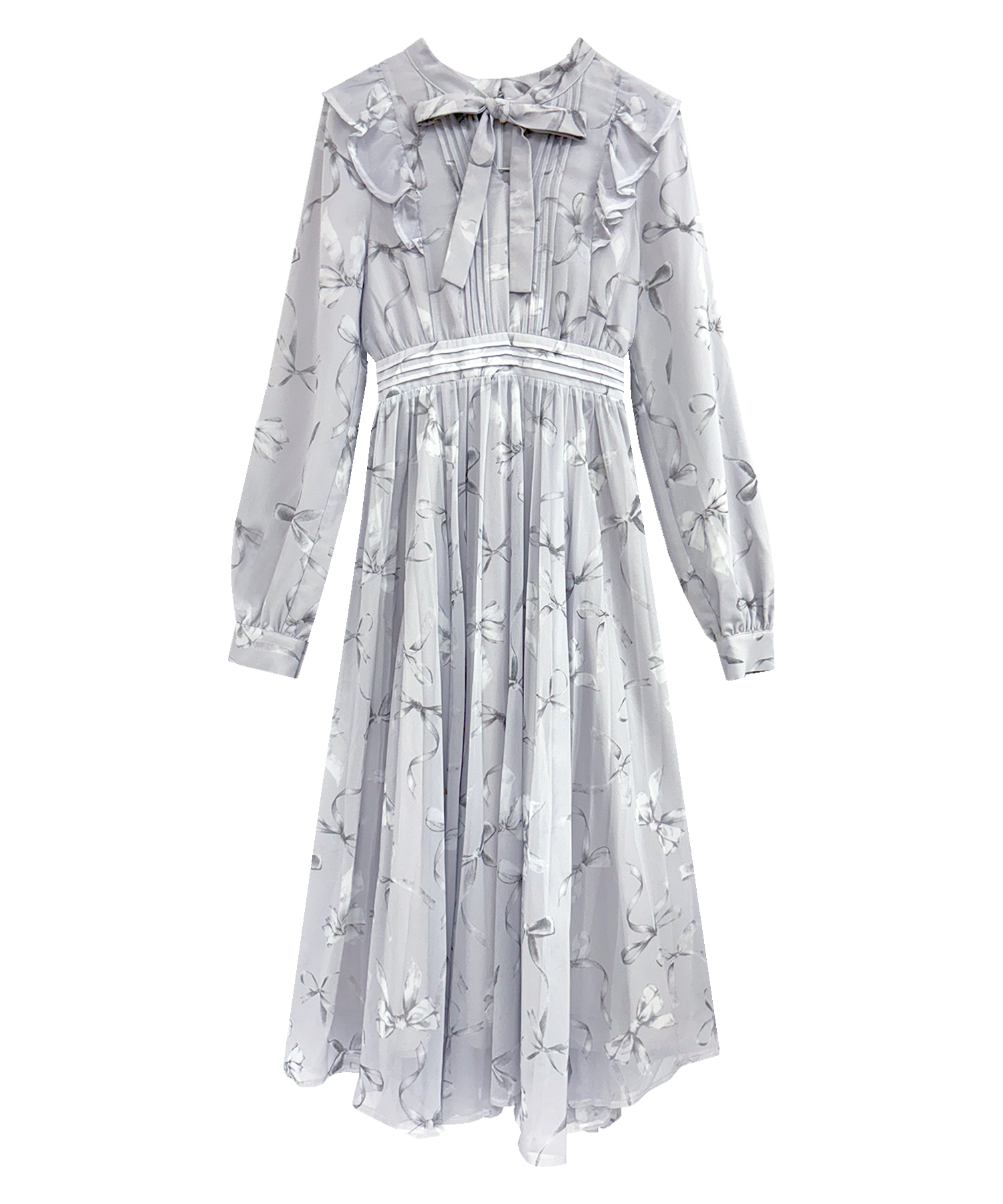 ribbon pattern pleated dress – BUNNY APARTMENT