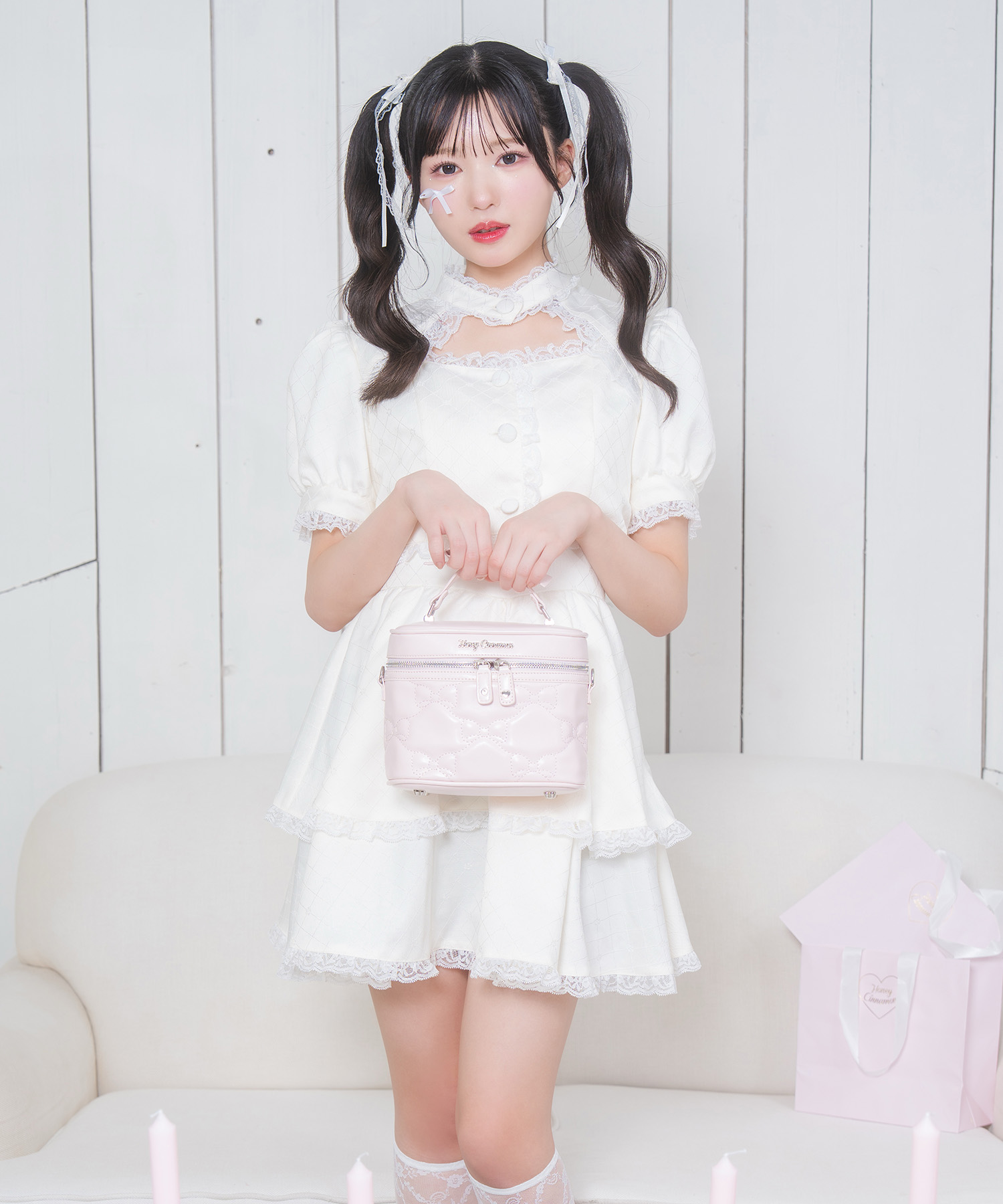 ハートポーチ付きリボンキルトバニティバッグ – BUNNY APARTMENT