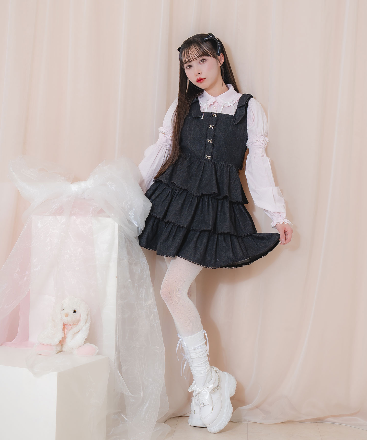 肩リボン3段ジャンパースカート – BUNNY APARTMENT