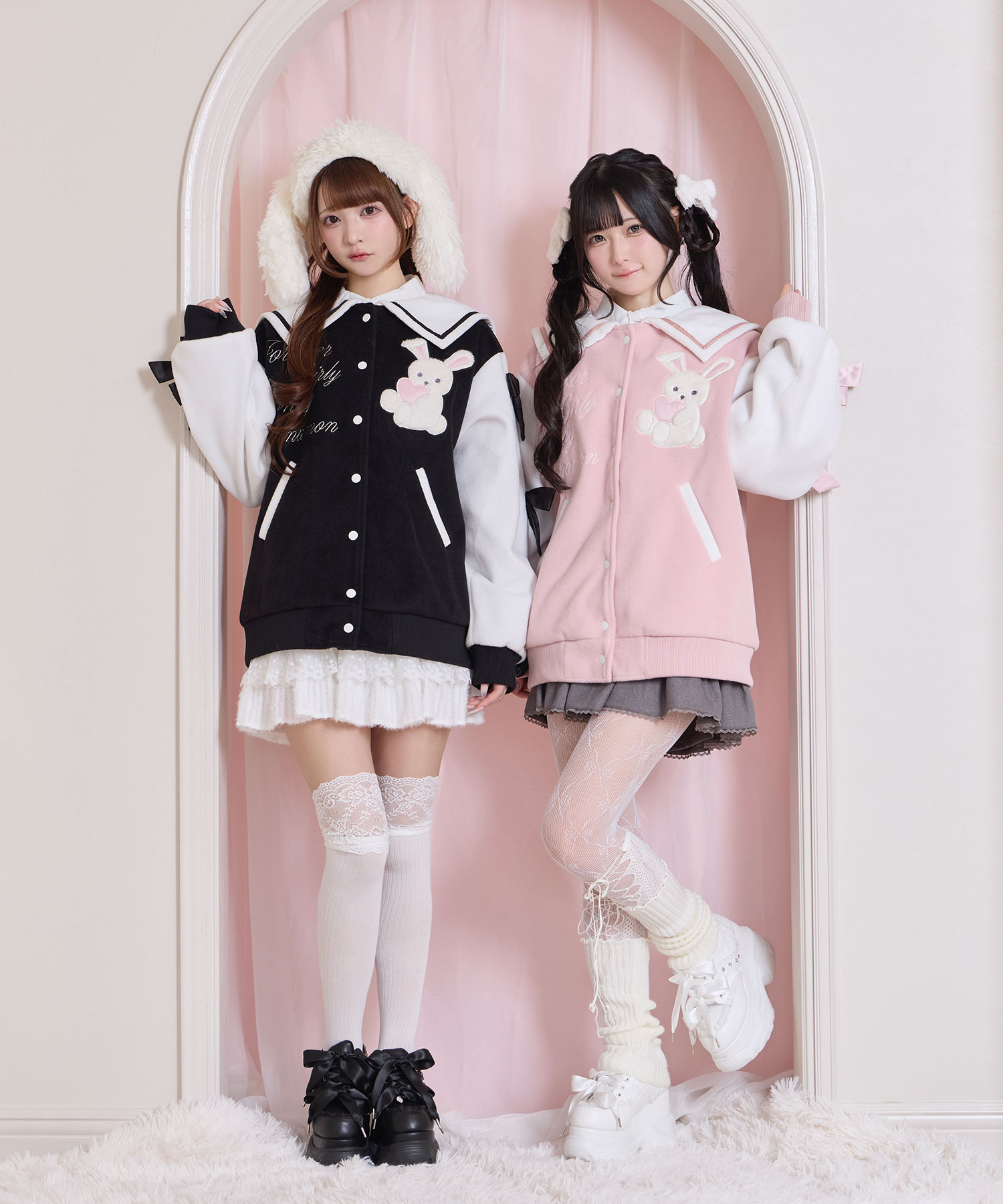 袖リボンハニーちゃんアップリケスタジャン – BUNNY APARTMENT