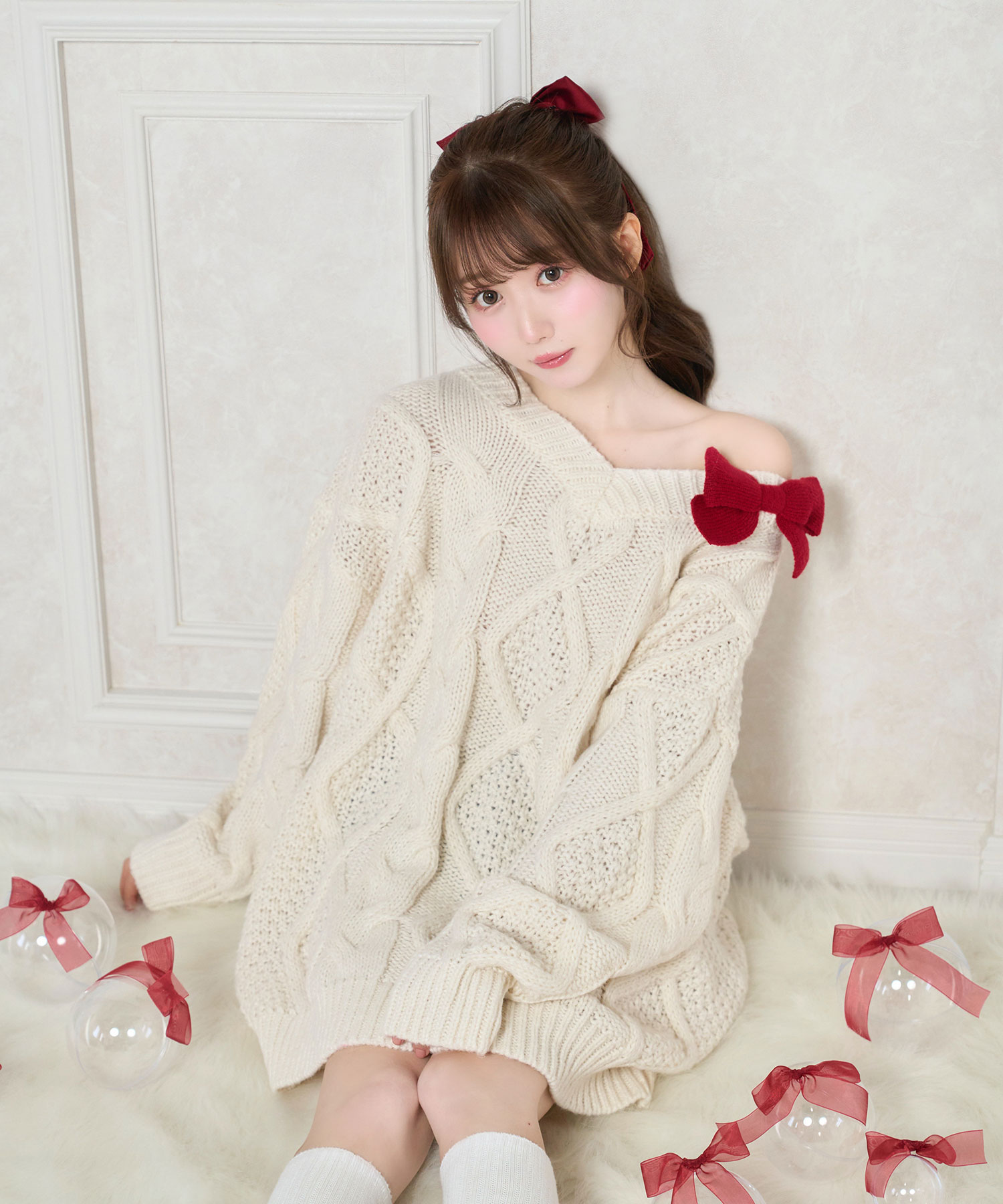 受注予約】Oversized cable knit OP – BUNNY APARTMENT
