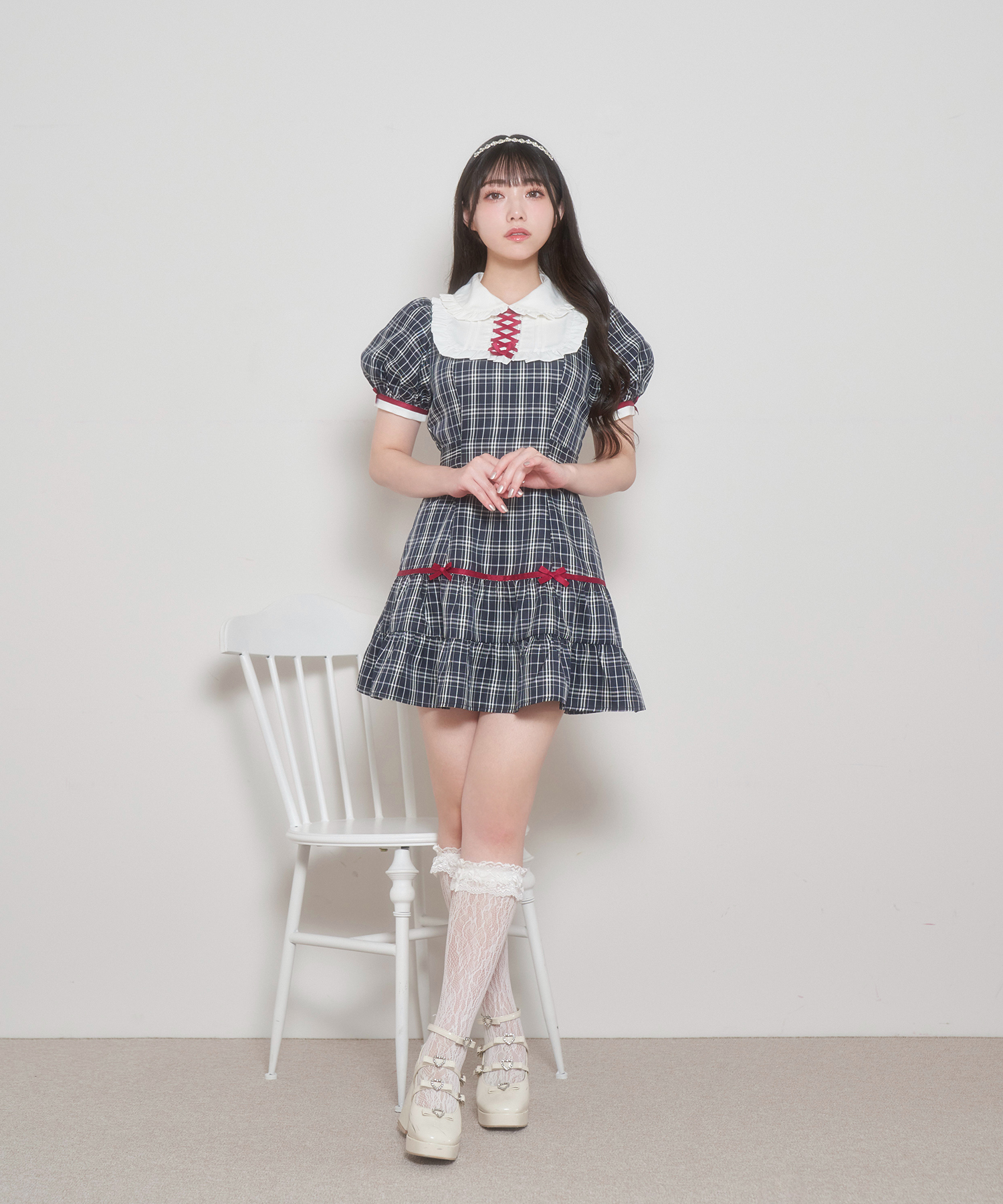 ポイントリボンチェックワンピース – BUNNY APARTMENT