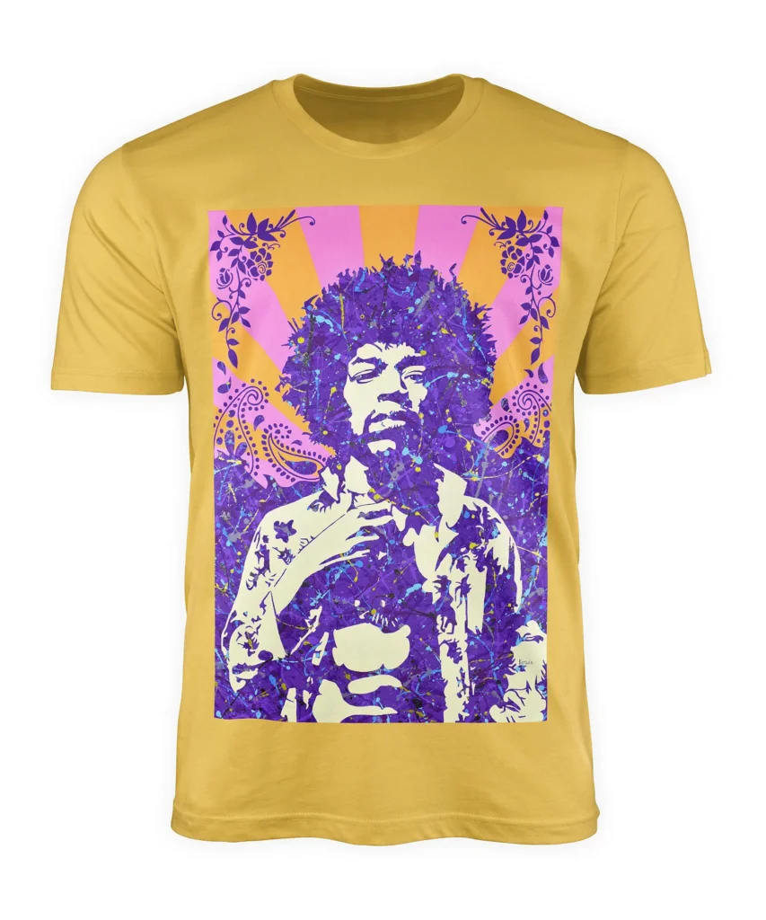 Jimi Hendrix T-Shirt – Cream | Pop Art Design By Kerwin