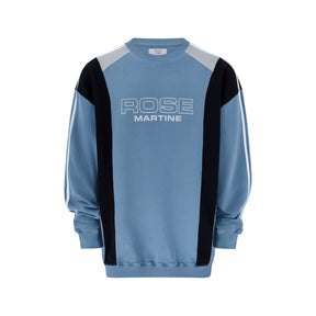 Martine Rose / PANELLED SWEATSHIRT BLUE AGEAN ROSE OUTLINE