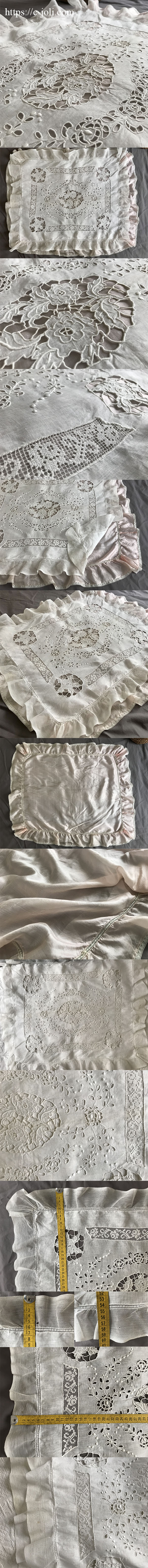 パリ発送】L2560 フランスアンティークレースクロス カットワーク手