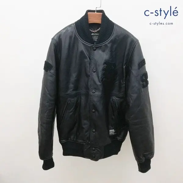 Back Channel バックチャンネル レザースタジアムジャケット M