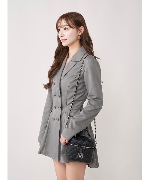 キルティングスクエアミニバッグ(シルバーパーツ)（ハンドバッグ