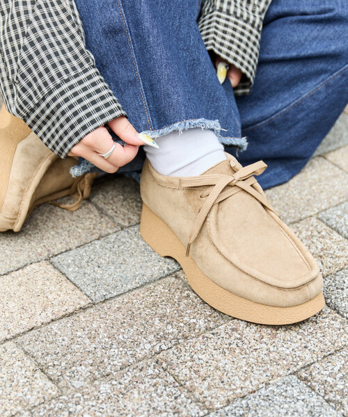 セール】限定展開 厚底 スウェード モカシン（モカシン/デッキシューズ