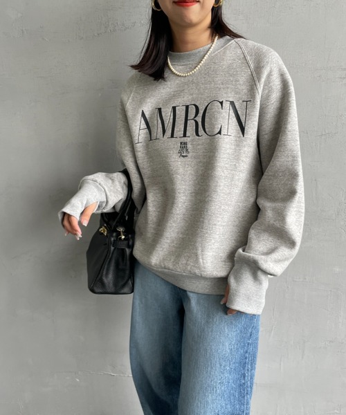 Americana/アメリカーナ] バックジップ ロゴプリントスウェット