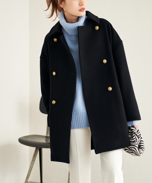 セール】≪追加≫Super 100ダブルクロスPコート（ピーコート