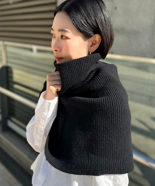 追加 リブニットケープ（ネックウォーマー/スヌード）｜AP STUDIO