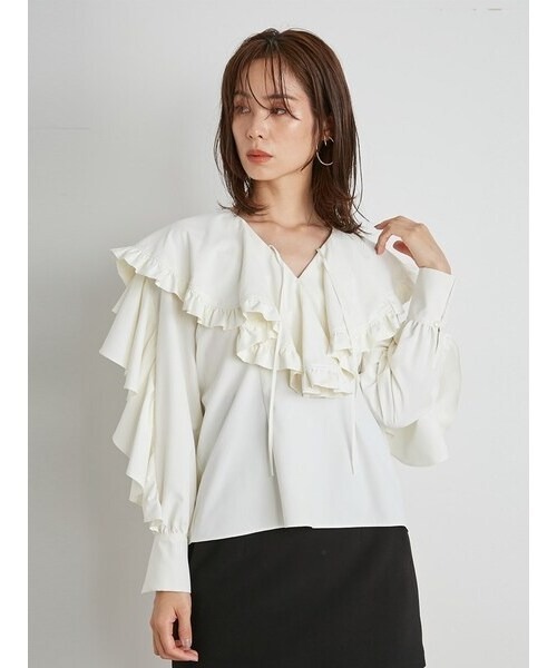 SNIDEL（スナイデル）の「ラッフルボリュームブラウス（シャツ