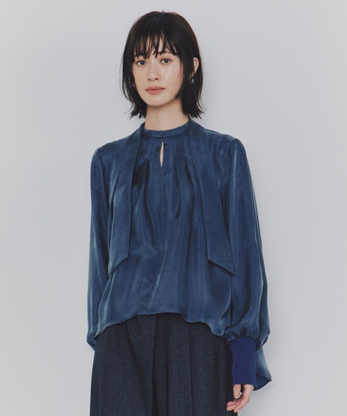 UNITED TOKYO キュプラタックブラウス⁄ウォッシャブル⁄オケージョン