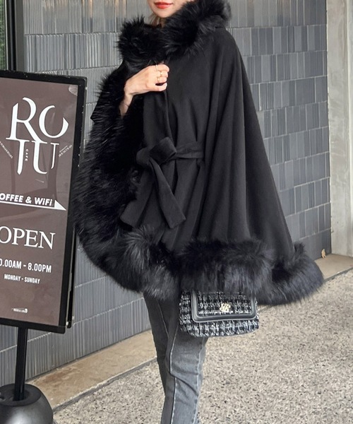 セール】【ZOZO限定】フードファーケープコート（その他アウター