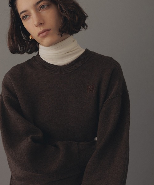サステナブル】ロゴパッチスウェットニット（ニット/セーター）｜ADAM