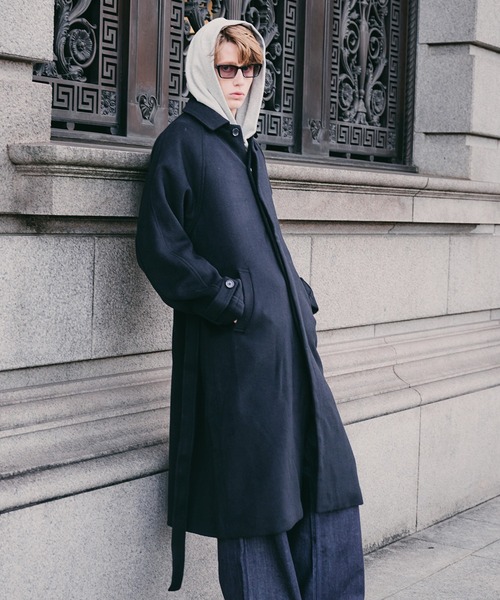 セール】wool balmacaan long coat / ウールバルマカーンロングコート