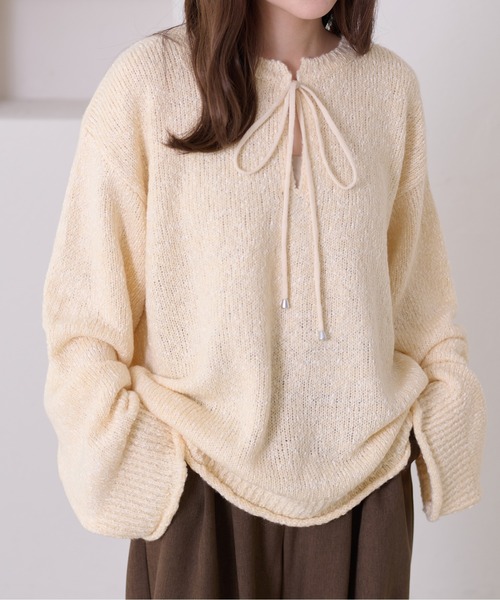 apres jour clair】オーバーサイズリボンニット（ニット/セーター