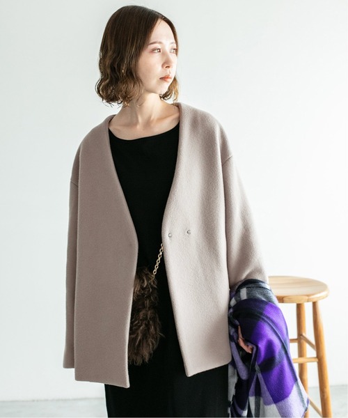 IENA（イエナ）の「MANTECO ショートコート◇（ノーカラーコート