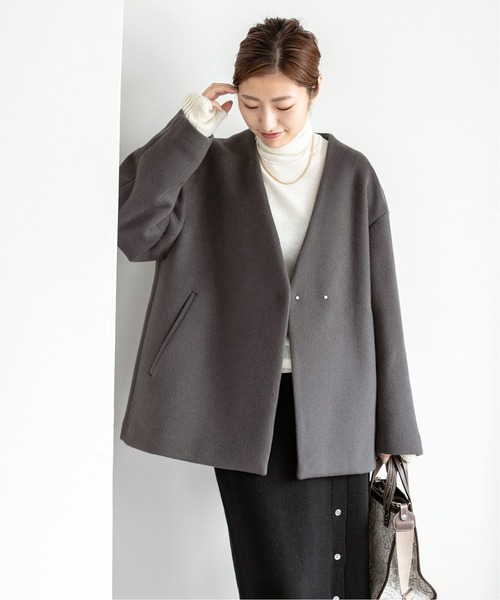 IENA（イエナ）の「MANTECO ショートコート◇（ノーカラーコート