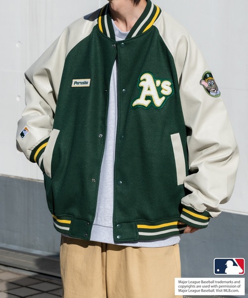 Perushu（ペルーシュ）の「【Perushu×MLB】オーバーサイズスタジャン