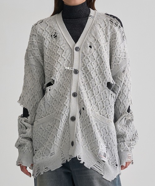 MIHARA YASUHIRO/ミハラヤスヒロ】SUNFADED KNIT CARDIGAN/ニット