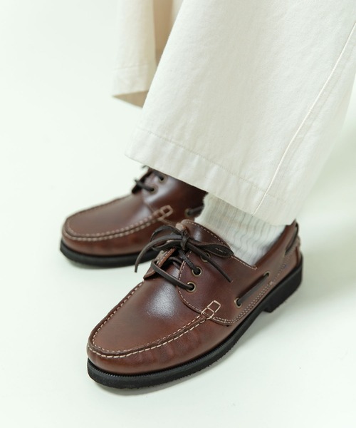 スウェード/オイルレザー デッキシューズ（モカシン/デッキシューズ