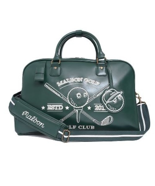 即発送○ボストンバッグ グリーン/アイボリーマルボンゴルフmalbon