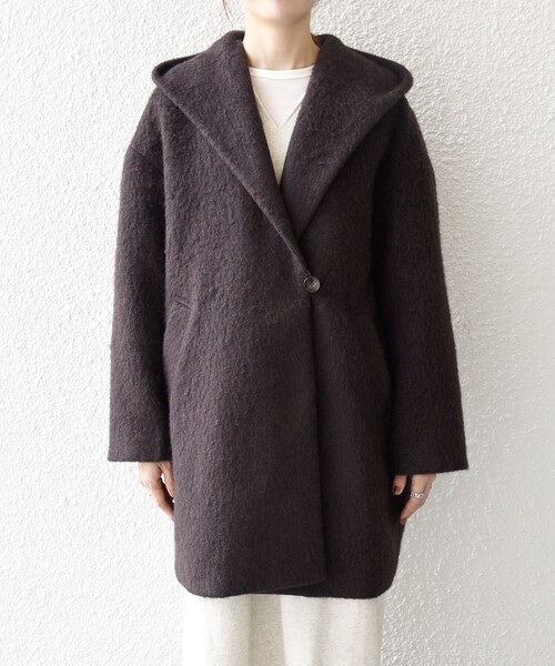 セール】SHIPS any: シャギー フーディー ガウン コート（その他