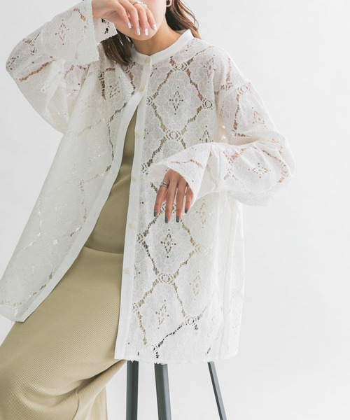 KBF（ケイビーエフ）の「レースバンドカラーシャツジャケット（その他