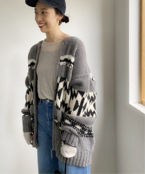 FRAMeWORK（フレームワーク）の「ジャガードジップカーディガン2