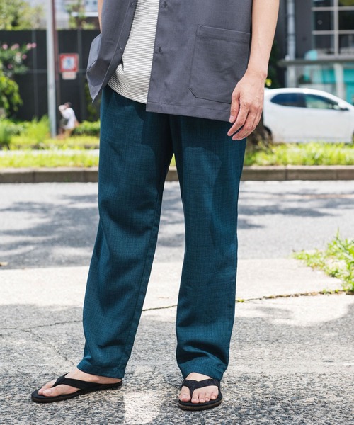 美品 FRAMeWORK シアーローンワイドイージーパンツ ゆったり ブルー 美