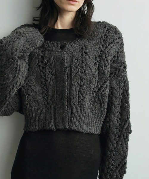 anuke(アンヌーク) Cable Knit Cardigan グレー anuke（アンヌーク）の