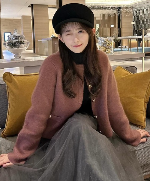 セール】【ZOZO限定カラー】ラクーンブレンドノーカラーニット