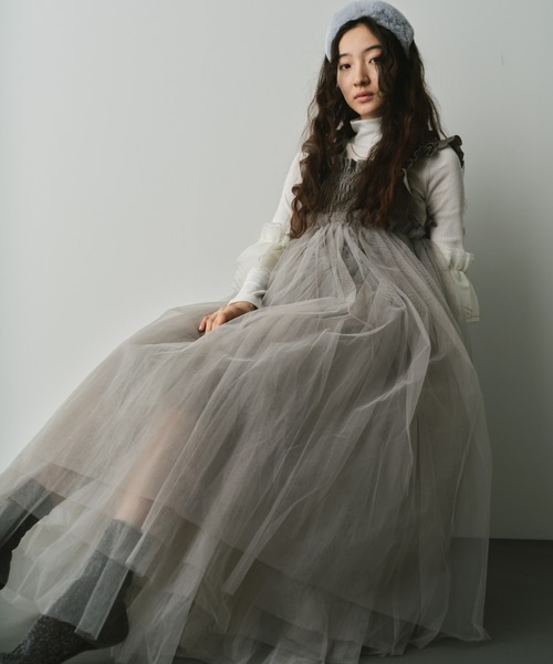 PERNA（ペルナ）の「チュールギャザーキャミワンピース（ワンピース