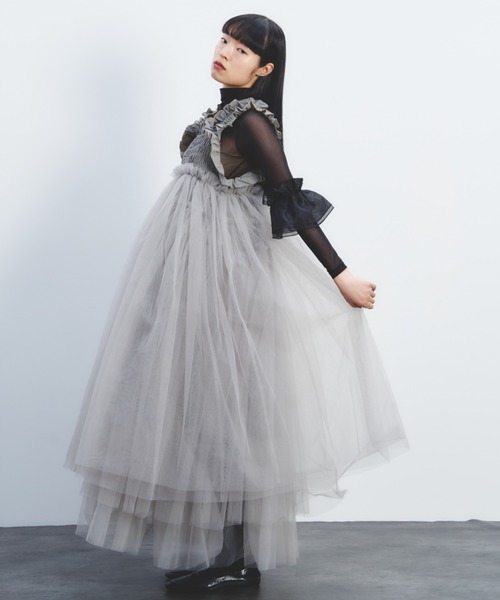 PERNA（ペルナ）の「チュールギャザーキャミワンピース（ワンピース