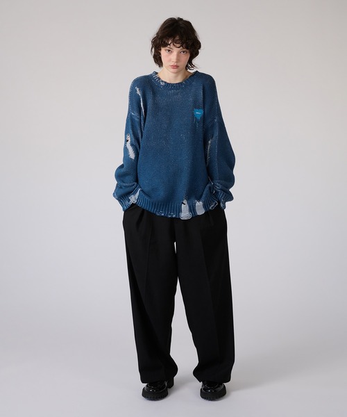 VINTAGE LIKE DAMAGE KNIT / ヴィンテージライクダメージニット