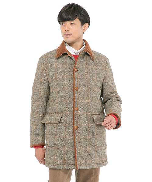 J.PRESS（ジェイプレス）の「ハリスツイードキルティングコート