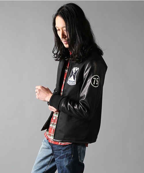 HYSTERIC GLAMOUR（ヒステリックグラマー）の「袖レザースタジャン