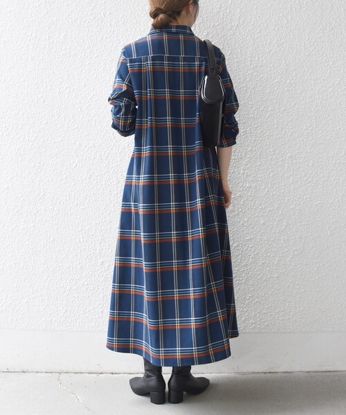 セール】SHIPS any:〈洗濯機可能〉チェック Aライン フレア シャツ