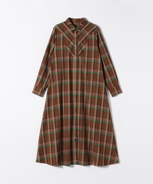 セール】SHIPS any:〈洗濯機可能〉チェック Aライン フレア シャツ