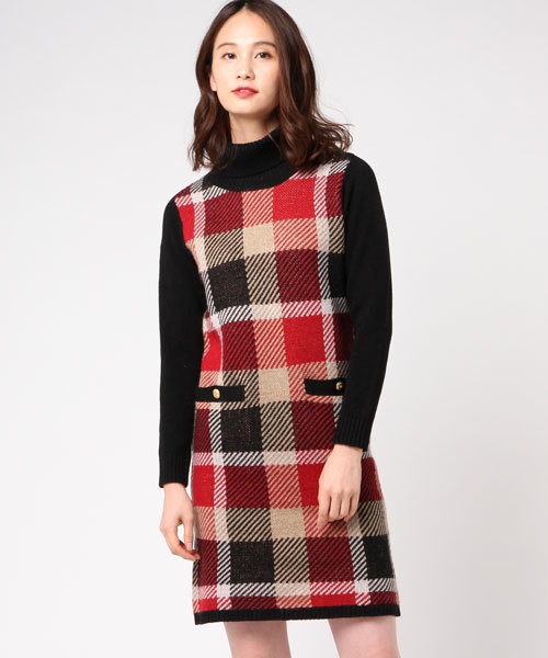 ブルーレーベルクレストブリッジ⭐️チェックフラノワンピース⭐️長袖