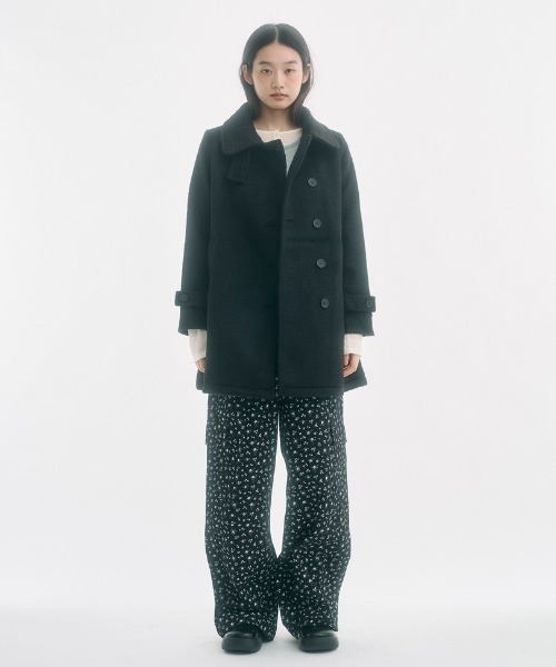 セール】2way round collar middle coat / 2WAYラウンドカラーPコート