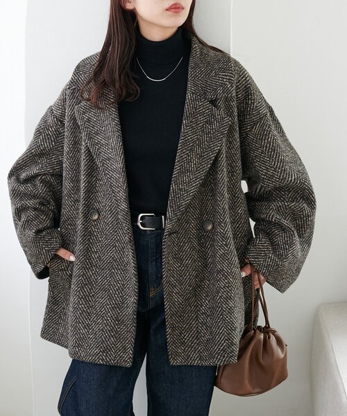 セール】【WEB限定】ヘリンボーンダブルテラージャケット（テーラード